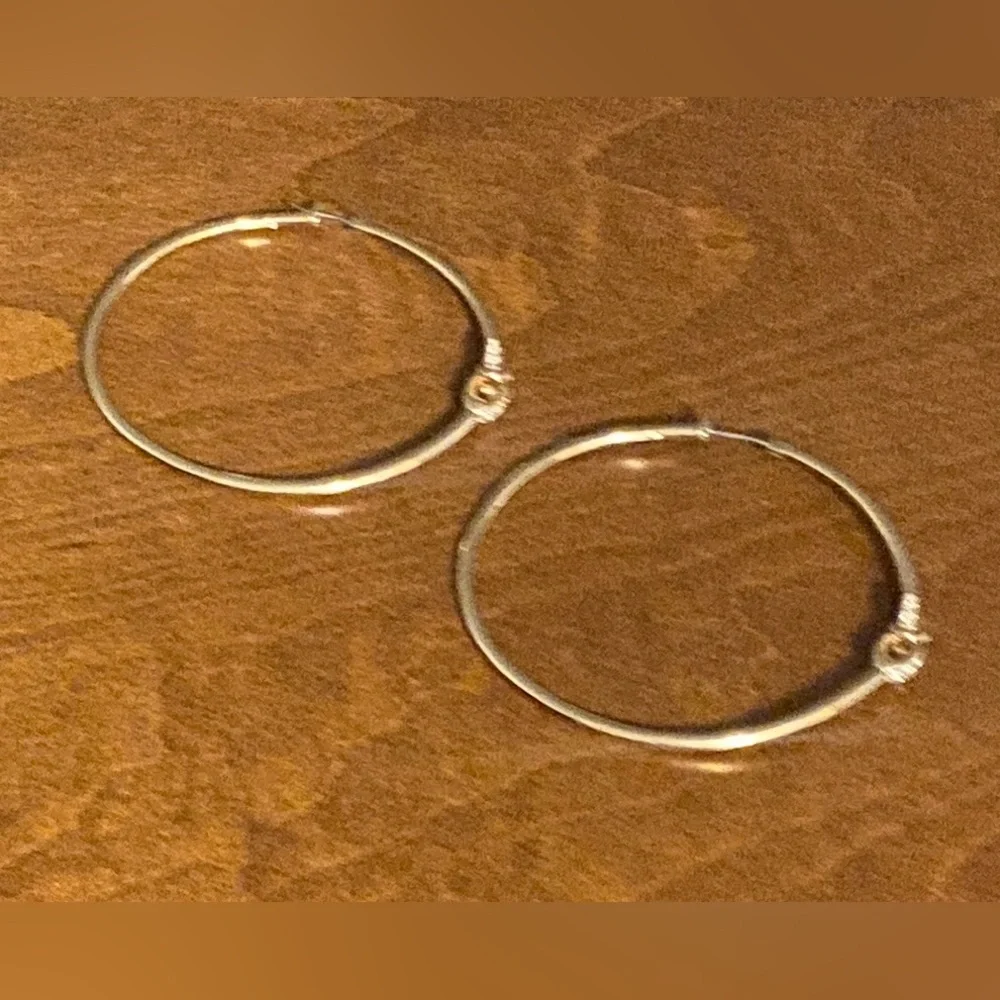 1BJ: COACH Signature “C” Brass & Crystal Hoop Earrings, EUC - Picture 5 of 11